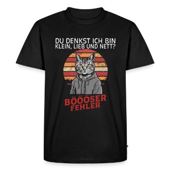 Vous pensez que je suis petite, douce et gentille ? Amusement - T-shirt Premium bio Homme - noir - Devant - Nico (187cm)