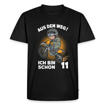 Dégagez! J’ai déjà 11 ans fête d’anniversaire d’enfants - T-shirt Premium bio Homme - noir - Devant - Nico (187cm)