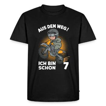 Dégagez! J’en suis déjà à 7 enfants fête d’anniversaire - T-shirt Premium bio Homme - noir - Devant - Nico (187cm)