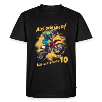 Dégagez! J’ai déjà 10 ans d’anniversaire - T-shirt Premium bio Homme - noir - Devant - Nico (187cm)