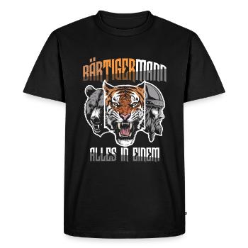 Bearded man all in one Viking - Men's Premium Organic T-Shirt - black - Front - Nico (187cm)