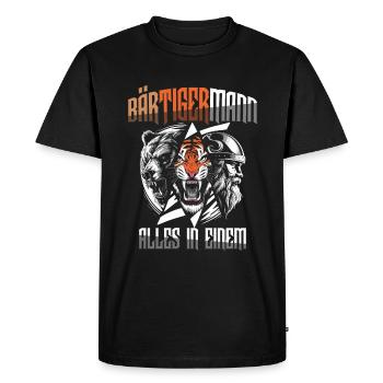Bearded man all in one Viking - Men's Premium Organic T-Shirt - black - Front - Nico (187cm)