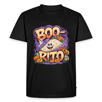 Boo-Rito Burrito d’Halloween Citrouille fantôme mignonne - T-shirt Premium bio Homme - noir - Devant - Nico (187cm)