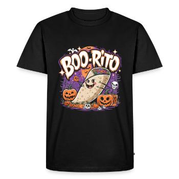 Boo-Rito Burrito d’Halloween Citrouille fantôme mignonne - T-shirt Premium bio Homme - noir - Devant - Nico (187cm)