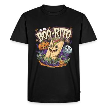 Boo-Rito Burrito d’Halloween Citrouille fantôme mignonne - T-shirt Premium bio Homme - noir - Devant - Nico (187cm)