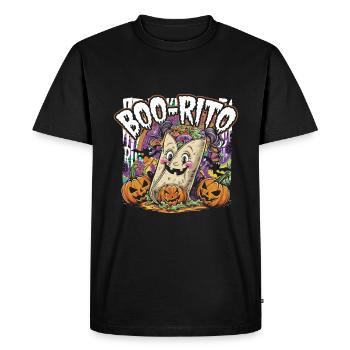 Boo-Rito Burrito d’Halloween Citrouille fantôme mignonne - T-shirt Premium bio Homme - noir - Devant - Nico (187cm)