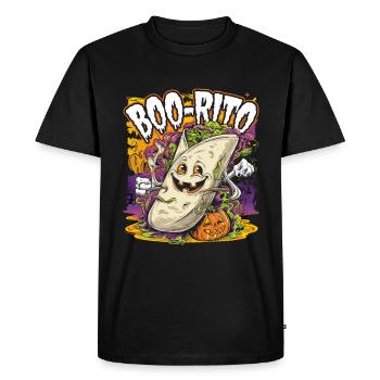 Boo-Rito Burrito d’Halloween Citrouille fantôme mignonne - T-shirt Premium bio Homme - noir - Devant - Nico (187cm)