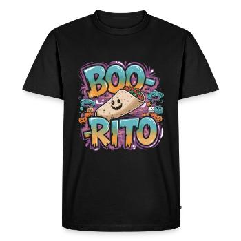 Boo-Rito Burrito d’Halloween Citrouille fantôme mignonne - T-shirt Premium bio Homme - noir - Devant - Nico (187cm)
