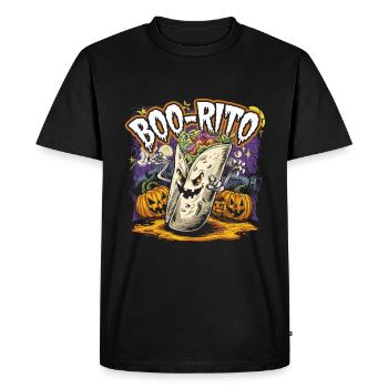 Boo-Rito Burrito d’Halloween Citrouille fantôme mignonne - T-shirt Premium bio Homme - noir - Devant - Nico (187cm)