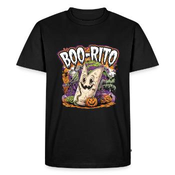 Boo-Rito Burrito d’Halloween Citrouille fantôme mignonne - T-shirt Premium bio Homme - noir - Devant - Nico (187cm)