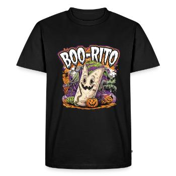 Boo-Rito Burrito d’Halloween Citrouille fantôme mignonne - T-shirt Premium bio Homme - noir - Devant - Nico (187cm)