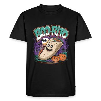 Boo-Rito Burrito d’Halloween Citrouille fantôme mignonne - T-shirt Premium bio Homme - noir - Devant - Nico (187cm)