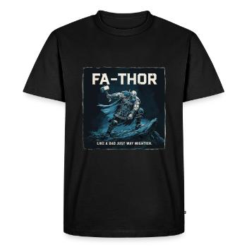 FA-THOR Comme un papa juste bien plus puissant Viking - T-shirt Premium bio Homme - noir - Devant - Nico (187cm)