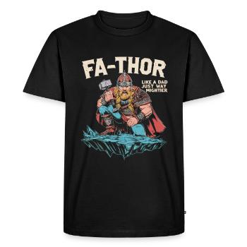 FA-THOR Comme un papa juste bien plus puissant Viking - T-shirt Premium bio Homme - noir - Devant - Nico (187cm)