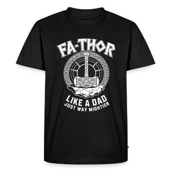 FA-THOR Comme un papa juste bien plus puissant Viking - T-shirt Premium bio Homme - noir - Devant - Nico (187cm)