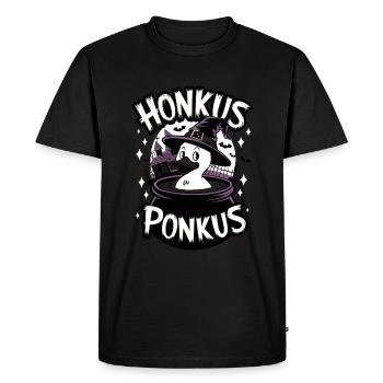 Honkus Ponkus Funny Duck Witch Halloween Magic - Men's Premium Organic T-Shirt - black - Front - Nico (187cm)