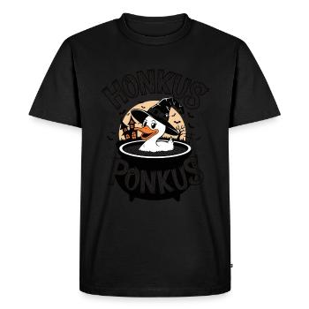 Honkus Ponkus Funny Duck Witch Halloween Magic - Men's Premium Organic T-Shirt - black - Front - Nico (187cm)