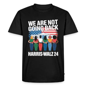 We Are Not Going Back Harris-Walz 2024 Political - Men's Premium Organic T-Shirt - black - Front - Nico (187cm)