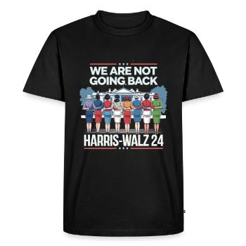 We Are Not Going Back Harris-Walz 2024 Political - Men's Premium Organic T-Shirt - black - Front - Nico (187cm)