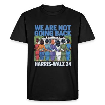 We Are Not Going Back Harris-Walz 2024 Political - Men's Premium Organic T-Shirt - black - Front - Nico (187cm)