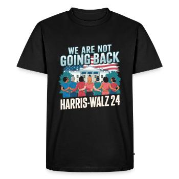 We Are Not Going Back Harris-Walz 2024 Political - Men's Premium Organic T-Shirt - black - Front - Nico (187cm)