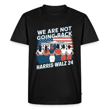 We Are Not Going Back Harris-Walz 2024 Political - Men's Premium Organic T-Shirt - black - Front - Nico (187cm)