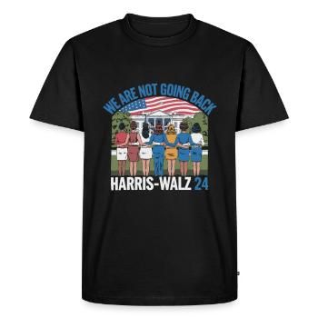 We Are Not Going Back Harris-Walz 2024 Political - Men's Premium Organic T-Shirt - black - Front - Nico (187cm)