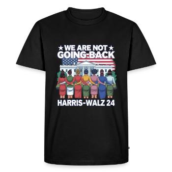 We Are Not Going Back Harris-Walz 2024 Political - Men's Premium Organic T-Shirt - black - Front - Nico (187cm)