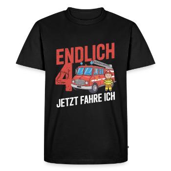 Finally 4 Now I Drive a Fire Engine - Men's Premium Organic T-Shirt - black - Front - Nico (187cm)