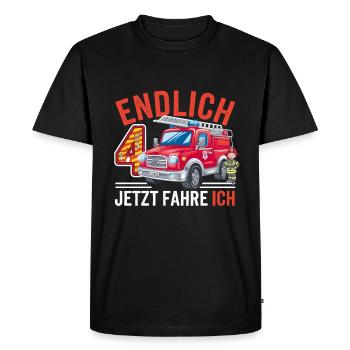 Finally 4 Now I Drive a Fire Engine - Men's Premium Organic T-Shirt - black - Front - Nico (187cm)