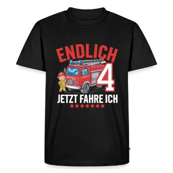 Finally 4 Now I Drive a Fire Engine - Men's Premium Organic T-Shirt - black - Front - Nico (187cm)