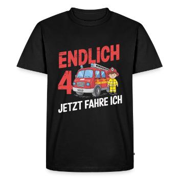 Finally 4 Now I'm driving the fire brigade - Men's Premium Organic T-Shirt - black - Front - Nico (187cm)