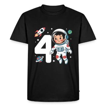 4th Birthday Astronaut Space Adventure for Boys - Men's Premium Organic T-Shirt - black - Front - Nico (187cm)