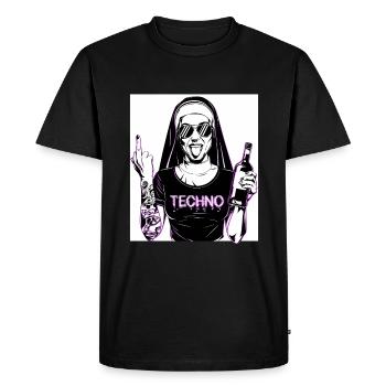 Rebellious Nun Techno Party Hardstyle - T-shirt Premium bio Homme - noir - Devant - Nico (187cm)