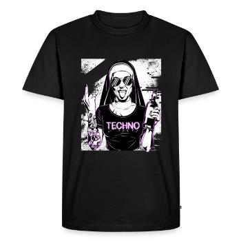 Rebellious Nun Techno Party Hardstyle - T-shirt Premium bio Homme - noir - Devant - Nico (187cm)