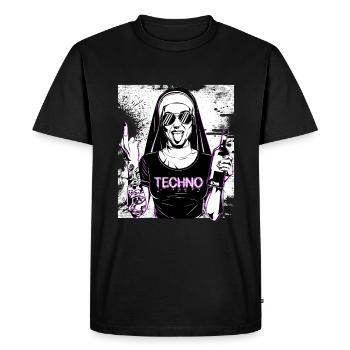 Rebellious Nun Techno Party Hardstyle - T-shirt Premium bio Homme - noir - Devant - Nico (187cm)