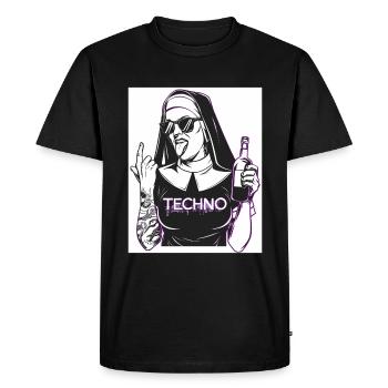 Rebellious Nun Techno Party Hardstyle - T-shirt Premium bio Homme - noir - Devant - Nico (187cm)