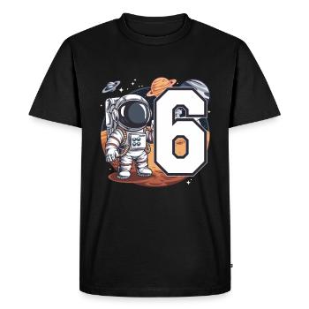 6e anniversaire astronaute aventure spatiale pour les garçons - T-shirt Premium bio Homme - noir - Devant - Nico (187cm)