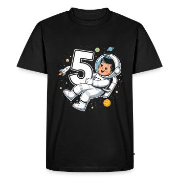 5th Birthday Astronaut Space Adventure for Boys - Men's Premium Organic T-Shirt - black - Front - Nico (187cm)