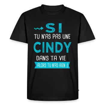 Cindy Si tu n as pas une cindy - T-shirt Premium bio Homme - noir - Devant - Nico (187cm)