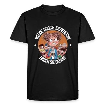 Become an educator funny daycare saying - Men's Premium Organic T-Shirt - black - Front - Nico (187cm)