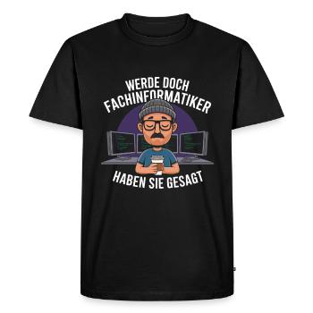 Become an IT Specialist Funny IT Nerd - Men's Premium Organic T-Shirt - black - Front - Nico (187cm)