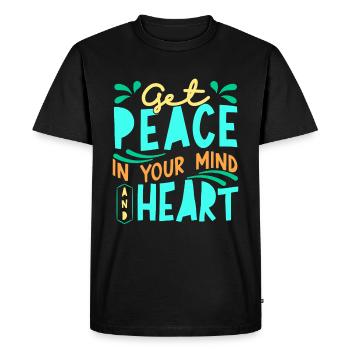 La paix dans votre et l’inspiration de votre cœur - T-shirt Premium bio Homme - noir - Devant - Nico (187cm)