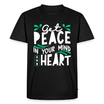 La paix dans votre et l’inspiration de votre cœur - T-shirt Premium bio Homme - noir - Devant - Nico (187cm)
