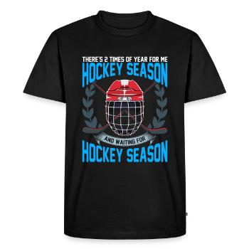 Saison de hockey sur glace Eishockey - T-shirt Premium bio Homme - noir - Devant - Nico (187cm)