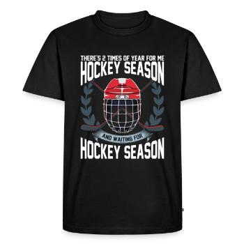 Saison de hockey sur glace Eishockey - T-shirt Premium bio Homme - noir - Devant - Nico (187cm)