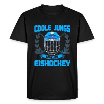 Cool guys play ice hockey - Men's Premium Organic T-Shirt - black - Front - Nico (187cm)