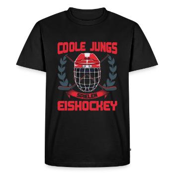 Cool guys play ice hockey - Men's Premium Organic T-Shirt - black - Front - Nico (187cm)