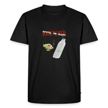 Sauvez les océans des ordures - T-shirt Premium bio Homme - noir - Devant - Nico (187cm)