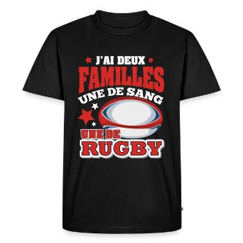 Homme Humour joueur rugby cadeau Rugby - T-shirt Premium bio Homme - noir - Devant - Nico (187cm)